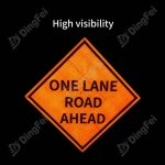 One Lane Road Ahead Work Zone Reflective Roll Up Traffic Sign - 